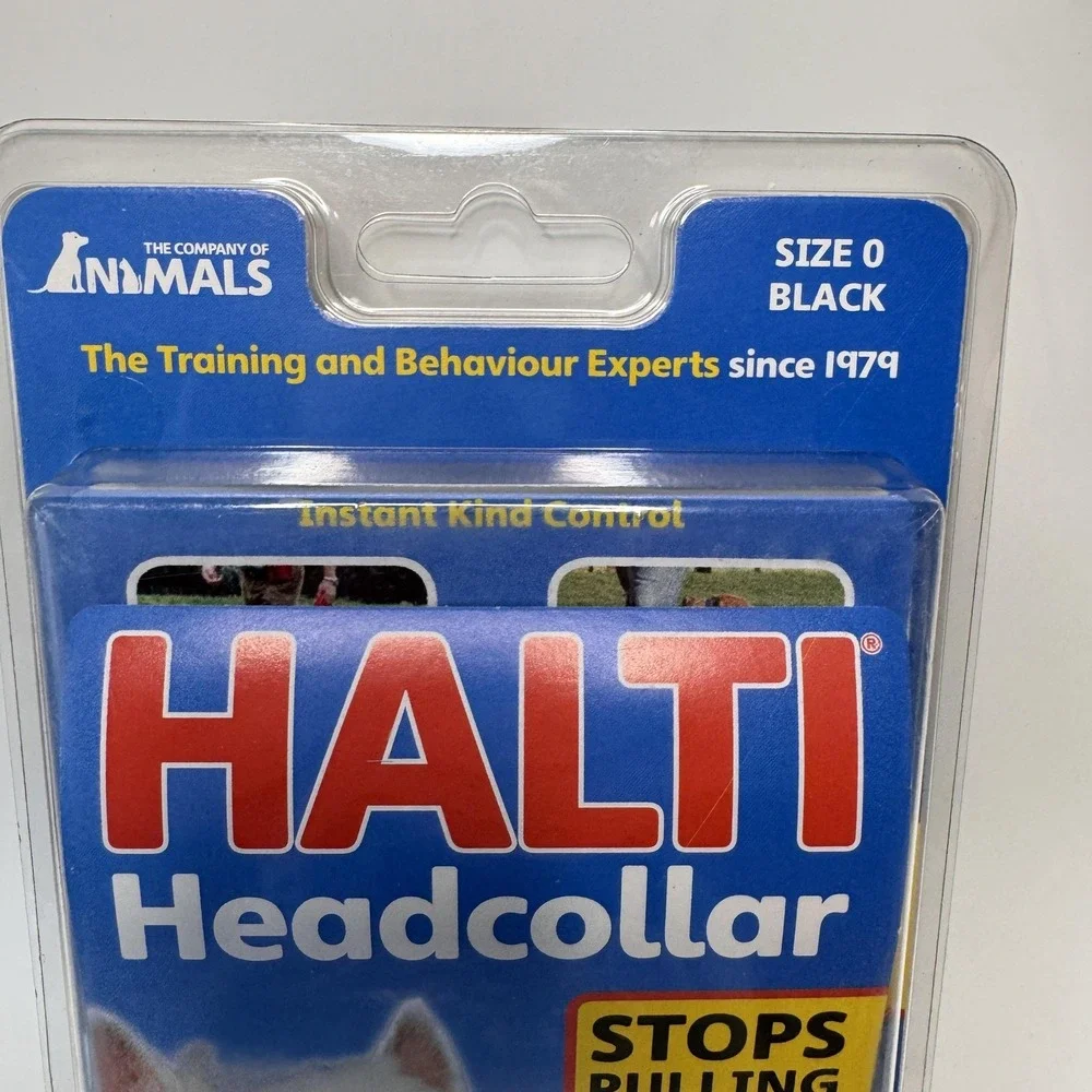 Halti Headcollar Size 0 XXS Black Nylon Dog Head Collar Stops Pulling Kindly